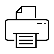 Printer icon representing the fact that grenke funded over 94,000 assets in 2021, including numerous printers and other office equipment.